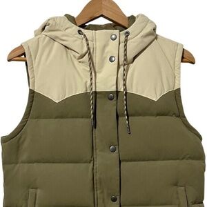 Patagonia Bivy Puff Down Hooded Jacket Vest Size M Olive Green Outdoor Gorpcore